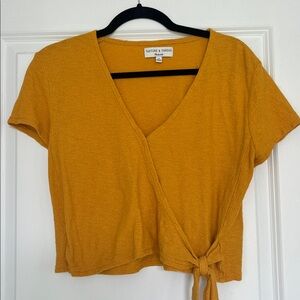 Madewell Mustard Textured Top
